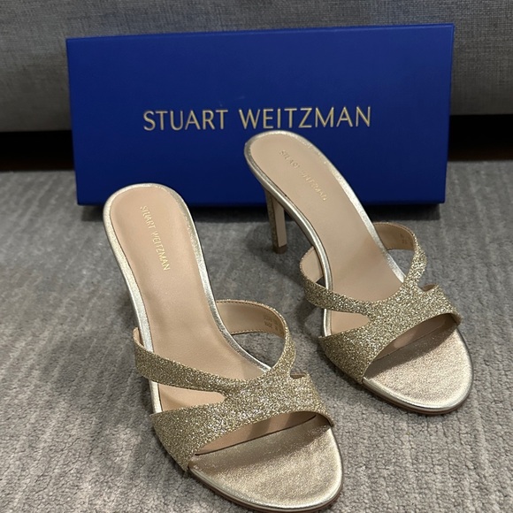 Stuart Weitzman Shoes - NWOT Stuart Weitzman Shimmering Gold Strappy Heels